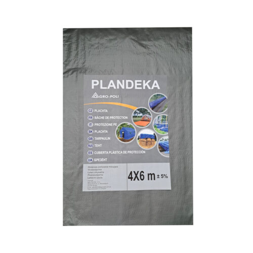 Plandeka 4x6m srebrna, wodoodporna z metalowymi oczkami montazowymi