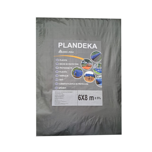 Plandeka srebrna 6x8m, wodoodporna, odporna na warunki atmosferyczne