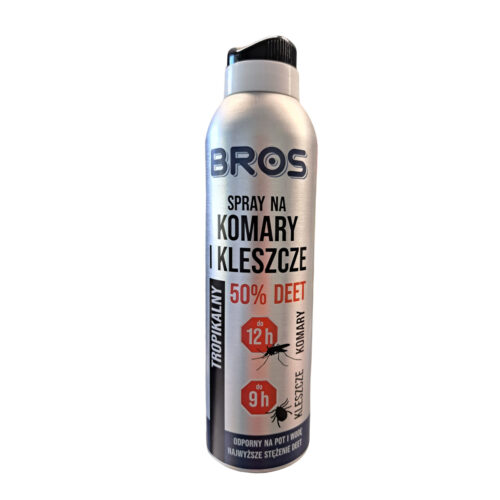 Spray na komary i kleszcze BROS DEET 50% 180 ml – mocna ochrona przed owadami