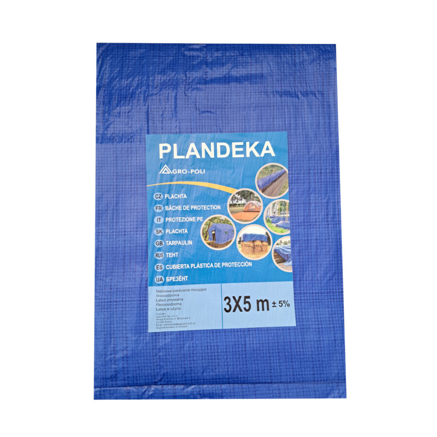 Plandeka ochronna niebieska 3x5m Wodoodporna plandeka ochronna niebieska 3x5 m