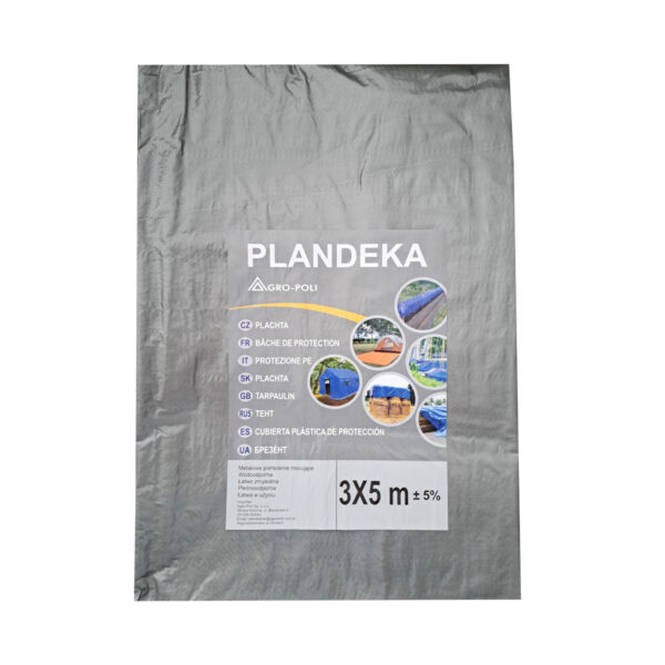 Plandeka srebrna 110g z oczkami, wodoodporna