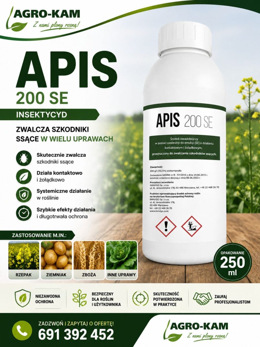 Apis ulotka 250ml APIS 200 SE 250ml (Acetamipryd,Owadobójczy,Różne uprawy)