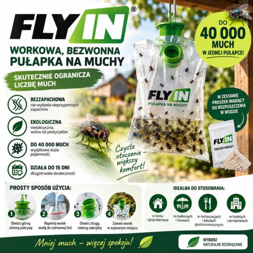 FLY IN PUŁAPKA NA MUCHY FLY IN workowa pułapka z atraktantem