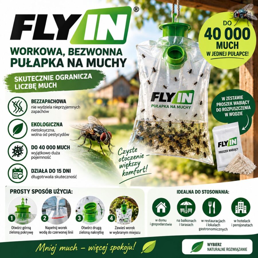 FLY IN PUŁAPKA NA MUCHY FLY IN workowa pułapka z atraktantem