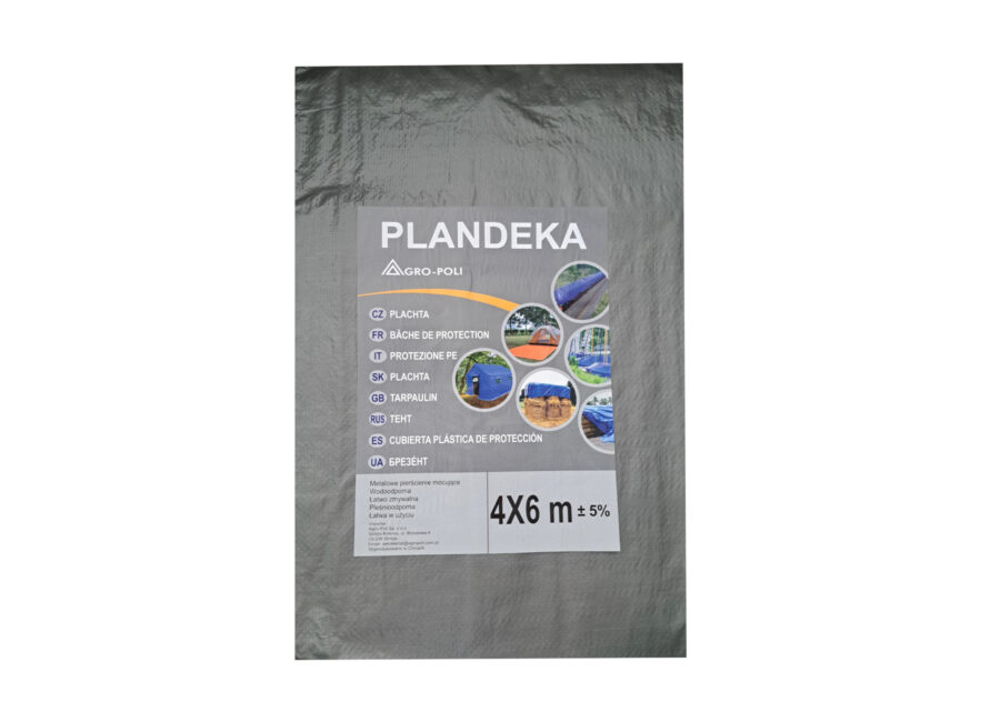 Prywatne: PLANDEKA 4x6m SREBRNA 110g/m2