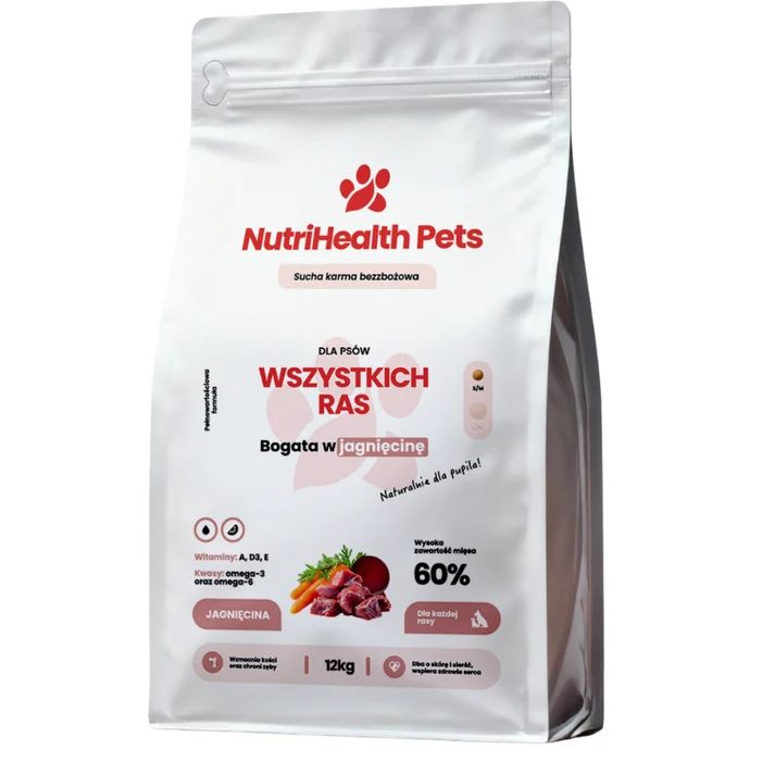 Jagnięcina 12kg Karma dla psa z jagnięcina 12kg NutriHealth Pets