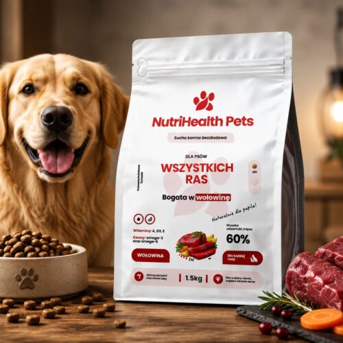 Karma wołowina 1,5kg Karma dla psa z wołowiną 1.5kg Nutrihealth Pets