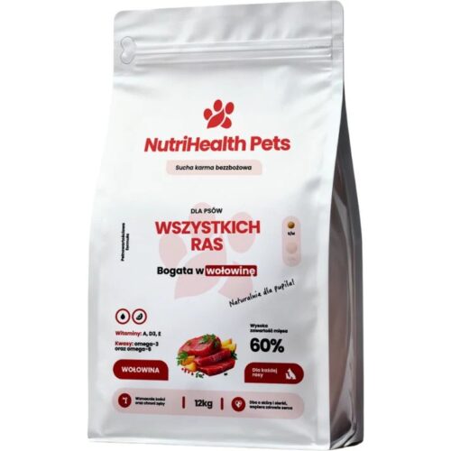 wołowina 12kg Karma dla psa z wołowiną 12kg NutriHealth Pets