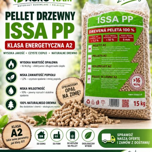 PELLET DRZEWNY 15KG-klasa energetyczna A2